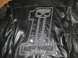 Harley-Davidson Genuine Goatskin Leather Cafe Racer Style Jacket Men's Large