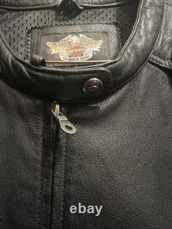 Harley Davidson Genuine Leather Biker Riding Jacket Womens Size 2XL Vintage