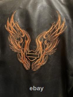 Harley Davidson Genuine Leather Biker Riding Jacket Womens Size 2XL Vintage