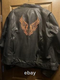 Harley Davidson Genuine Leather Biker Riding Jacket Womens Size 2XL Vintage