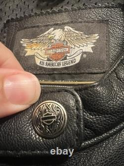 Harley Davidson Genuine Leather Biker Riding Jacket Womens Size 2XL Vintage