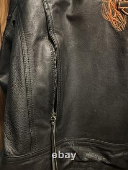 Harley Davidson Genuine Leather Biker Riding Jacket Womens Size 2XL Vintage