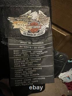Harley Davidson Genuine Leather Biker Riding Jacket Womens Size 2XL Vintage