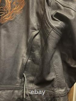 Harley Davidson Genuine Leather Biker Riding Jacket Womens Size 2XL Vintage