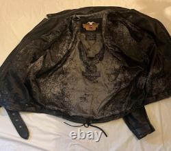 Harley-Davidson Genuine Leather XL Black Motorcycle Jacket RN 103819 CA 03042