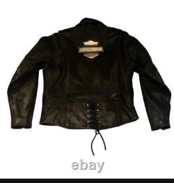 Harley-Davidson Genuine Leather XL Black Motorcycle Jacket RN 103819 CA 03042