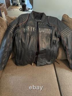 Harley-Davidson Genuine MotorClothes Black Leather Riding Jacket Size L Women's