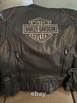 Harley-Davidson Genuine MotorClothes Black Leather Riding Jacket Size L Women's