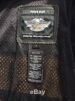 Harley Davidson HALF MILE Leather Racing Jacket Men's XL Perforated Distressed