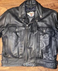 Harley-Davidson HD-729 Leather Touring Motorcycle Jacket L 2005 Liner