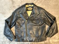 Harley Davidson H. O. G. Motorcycle Jacket Patrol 46 Reg. Blk Thick Heavy XLNT