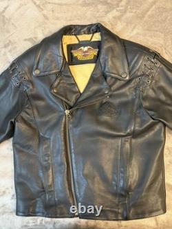 Harley Davidson H. O. G. Motorcycle Jacket Patrol 46 Reg. Blk Thick Heavy XLNT