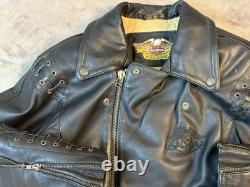 Harley Davidson H. O. G. Motorcycle Jacket Patrol 46 Reg. Blk Thick Heavy XLNT