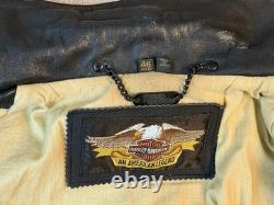 Harley Davidson H. O. G. Motorcycle Jacket Patrol 46 Reg. Blk Thick Heavy XLNT