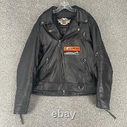 Harley Davidson Jacket Large Black Screamin Eagle AHDRA Championship Series Y2K