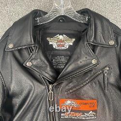 Harley Davidson Jacket Large Black Screamin Eagle AHDRA Championship Series Y2K