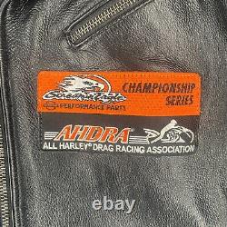 Harley Davidson Jacket Large Black Screamin Eagle AHDRA Championship Series Y2K