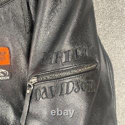 Harley Davidson Jacket Large Black Screamin Eagle AHDRA Championship Series Y2K