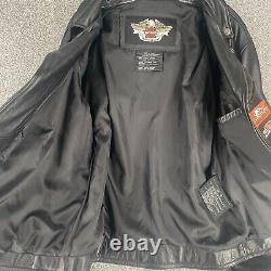 Harley Davidson Jacket Large Black Screamin Eagle AHDRA Championship Series Y2K