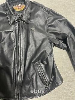 Harley Davidson Jacket Leather Men's Large Back Large Logo