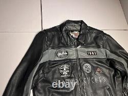 Harley Davidson Jacket Men's XL Genuine Leather Motorcycle Riding Biker VTG Y2K