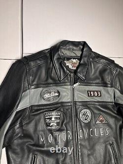 Harley Davidson Jacket Men's XL Genuine Leather Motorcycle Riding Biker VTG Y2K