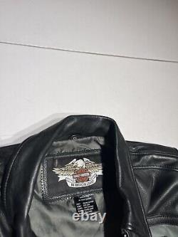 Harley Davidson Jacket Men's XL Genuine Leather Motorcycle Riding Biker VTG Y2K