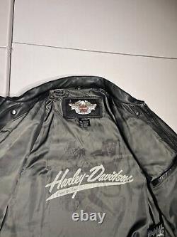 Harley Davidson Jacket Men's XL Genuine Leather Motorcycle Riding Biker VTG Y2K