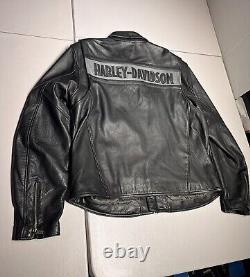 Harley Davidson Jacket Men's XL Genuine Leather Motorcycle Riding Biker VTG Y2K