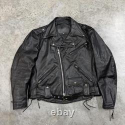 Harley-Davidson Jacket Mens 42 Black Leather Motorcycle Belted Quilted Lined USA