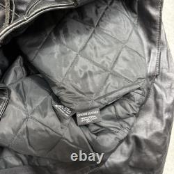 Harley-Davidson Jacket Mens 42 Black Leather Motorcycle Belted Quilted Lined USA