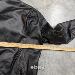 Harley-Davidson Jacket Mens 42 Black Leather Motorcycle Belted Quilted Lined USA