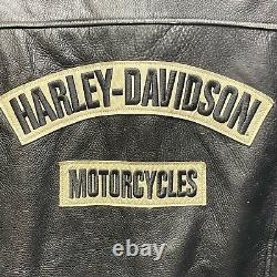 Harley Davidson Jacket Mens M Burnout Pebble Black Leather Biker 97047-05VM USA