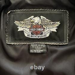 Harley Davidson Jacket Mens M Burnout Pebble Black Leather Biker 97047-05VM USA