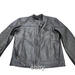 Harley-Davidson Jacket Mens Small Black Leather Full Zip Logo Motorcycle Riding Harley-Davidson Jacket Mens Small Black Leather Full Zip Logo Motorcycle Riding