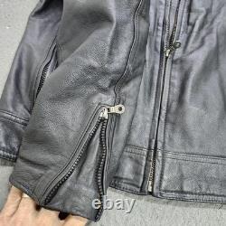 Harley-Davidson Jacket Mens Small Black Leather Full Zip Logo Motorcycle Riding