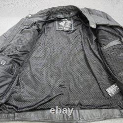 Harley-Davidson Jacket Mens Small Black Leather Full Zip Logo Motorcycle Riding