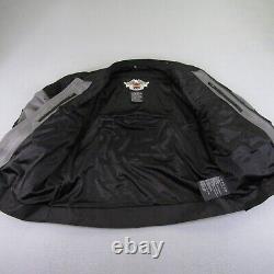 Harley Davidson Jacket Mens XXL Gray Black Motorcycles Full Zip Riding Mesh Coat