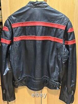 Harley Davidson Jacket Used Orange Racing Stripe Motorcycle Leather XXLg