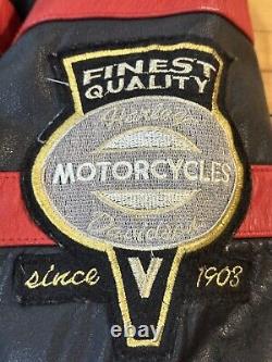 Harley Davidson Jacket Used Orange Racing Stripe Motorcycle Leather XXLg