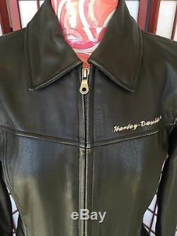 Harley Davidson Jacket Women XS EXTRA-Small Leather Biker Motorcycle #97015-04VW