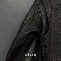 Harley Davidson L man black willie G skull logo leather jacket biker motorcycle