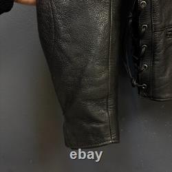 Harley Davidson L man black willie G skull logo leather jacket biker motorcycle