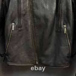 Harley Davidson L man black willie G skull logo leather jacket biker motorcycle