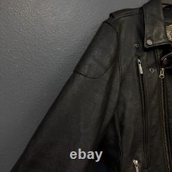 Harley Davidson L man black willie G skull logo leather jacket biker motorcycle