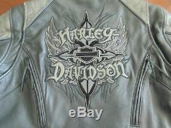 Harley Davidson Ladies Black Leather Riding Jacket, S/m