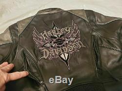 Harley Davidson Ladies Black Leather Riding Jacket, S/m