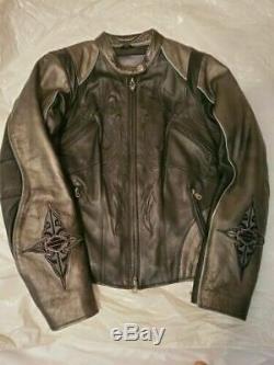 Harley Davidson Ladies Black Leather Riding Jacket, S/m