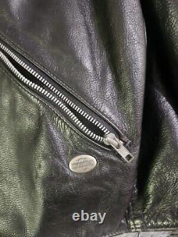 Harley Davidson Leather Biker Motorcycle Jacket Made In USA 03402 Men's Size XL