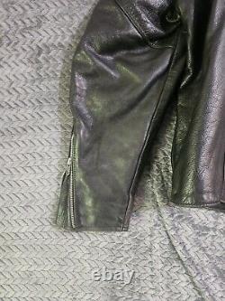 Harley Davidson Leather Biker Motorcycle Jacket Made In USA 03402 Men's Size XL
